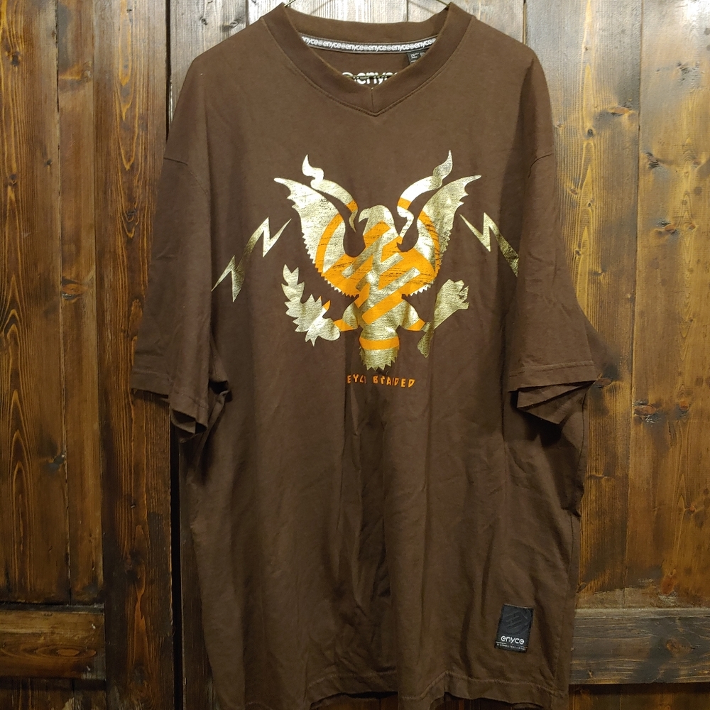 Men's Brown and Gold Enyce Shirt